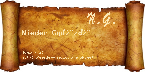 Nieder Győző névjegykártya